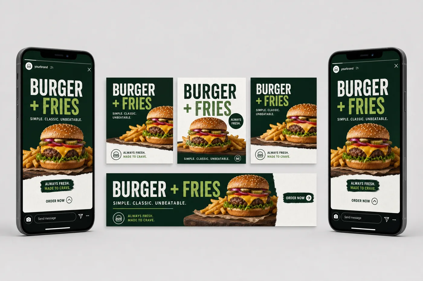 Stories, square posts and a web banner in one design system